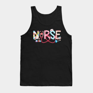 Easter Nurse Stethoscope Scrub Nurse Life Easter Bunny Eggs Tank Top